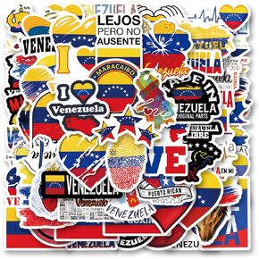 63Pcs Venezuela Stickers Pack, Aesthetic Vinyl Waterproof Sticker Decals for Water Bottle,Laptop,Phone,Skateboard,Scrapbooking,Bumper for Kids Teens Adults for Party Supply Decor Favor…