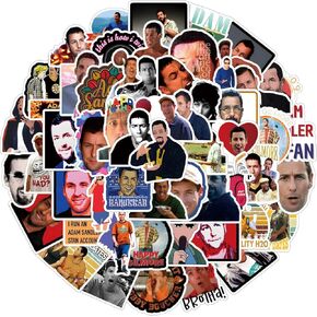 61Pcs Adam Sandler Stickers Pack, Aesthetic Vinyl Waterproof Sticker Decal for Water Bottle,Laptop,Phone,Skateboard,Scrapbooking for Kids Teens Adults for Party Supply Decor