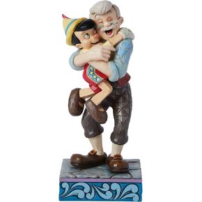 Enesco Disney Traditions Collection by Jim Shore A Father's Love Pinocchio Hugging Geppetto Figurine- Stone Resin Hand Painted Crafted Collectible Disney Figurines Home Decor Statue, 7 Inch