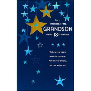 UK Greetings 18th Birthday Card for Grandson - Sentimental Design