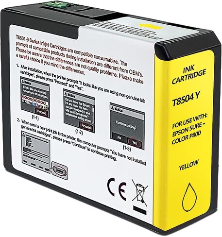 T850 Ink Cartridge Remanufactured T8504 T850400 Yellow Ink Cartridge Replacement for Epson Surecolor P800 Printer (Yellow,1 Pack) in Kuwait