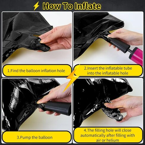 6 PCS البالونات البرق 45 بوصة سوداء فلاش البالونات رقائق MyLar للحفلة الرعد Lightning شكل البالونات قابلة للطفرة للأولاد in Kuwait