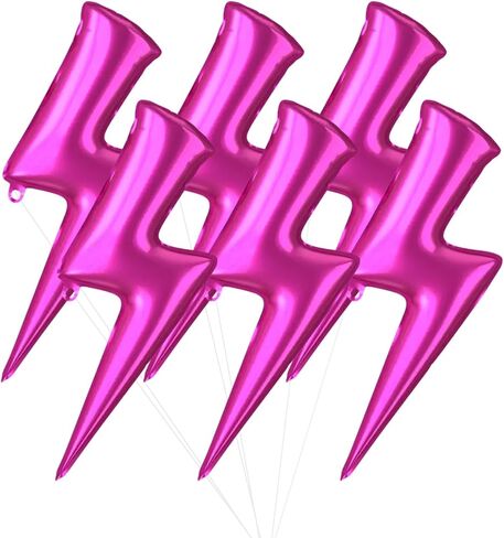 6 PCS البالونات البرق 45 بوصة سوداء فلاش البالونات رقائق MyLar للحفلة الرعد Lightning شكل البالونات قابلة للطفرة للأولاد in Kuwait