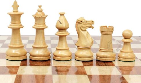 House of Chess - Victorian Staunton Golden Acacia Wood Chess Set - 14 x 14 Inches Wooden Folding Chess Board with Algebraic Notation - Wooden Chess Pieces with King Height 3 Inches + 2 Extra Queens in Saudi Arabia