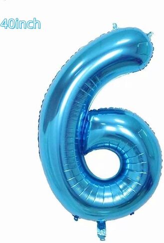 40inch Blue Airplane Number 4 Balloon, 4 Pack, Boys, Girls, All Ages, Birthday, Anniversary, Baby Shower in Kuwait