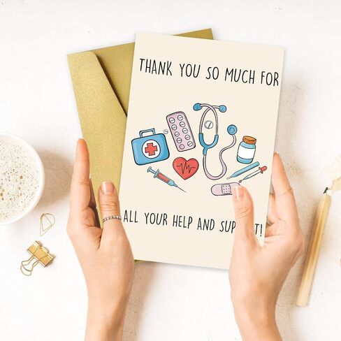 OJsensai Funny Thank You Card for Doctor Nurse, Cute Nursing Preceptor Gifts, Medical Staff Appreciation, Doctor Day for Him her in Saudi Arabia