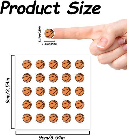 AHANDMAKER 500Pcs Basketball Cartoon Self-Adhesive Stickers, Sport Stickers Athletic Decals for Sports Room, School Lockers, Crafting, Planners in Kuwait