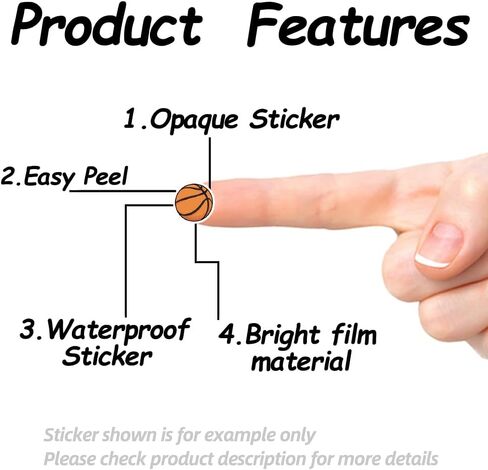 AHANDMAKER 500Pcs Basketball Cartoon Self-Adhesive Stickers, Sport Stickers Athletic Decals for Sports Room, School Lockers, Crafting, Planners in Kuwait