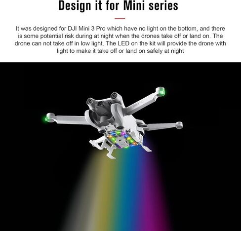 G · PEH LED Colorful Landing Gear Compatible with DJI Mini 3 Pro,Foldable Height-Enhancing Extender for Mini 3 Pro Landing Gear Accessory in Saudi Arabia