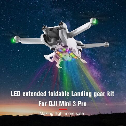 G · PEH LED Colorful Landing Gear Compatible with DJI Mini 3 Pro,Foldable Height-Enhancing Extender for Mini 3 Pro Landing Gear Accessory in Saudi Arabia