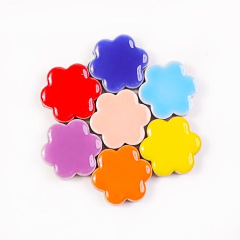 170g Ceramic Mosaic Tiles Pieces, Heart Star Oval Round Flower Shape Mosaics for Crafts Bulk,Student Adults Mosaic Kits Making (Star（Blue）) in Saudi Arabia
