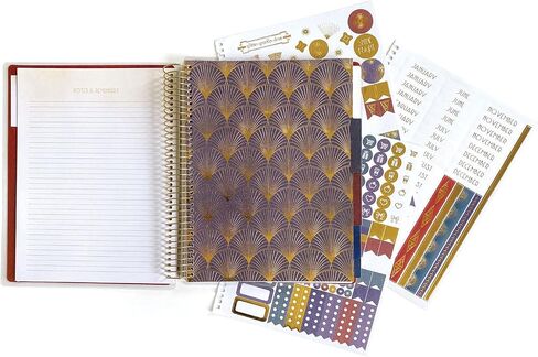 Paper House Productions 12 Month Undated 9.5" Planner with Month and Event Flag Stickers - Deco Style in Kuwait