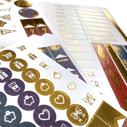 Paper House Productions 12 Month Undated 9.5" Planner with Month and Event Flag Stickers - Deco Style in Kuwait