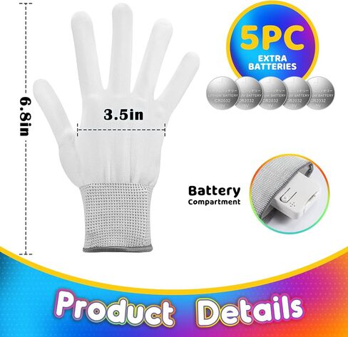 Cool Toys LED Gloves,Boys Toys Age 3-5 6-8 8-12 Year Old with 6 Flash Mode,Fun Toys Gifts for Halloween Christmas Birthday in Saudi Arabia