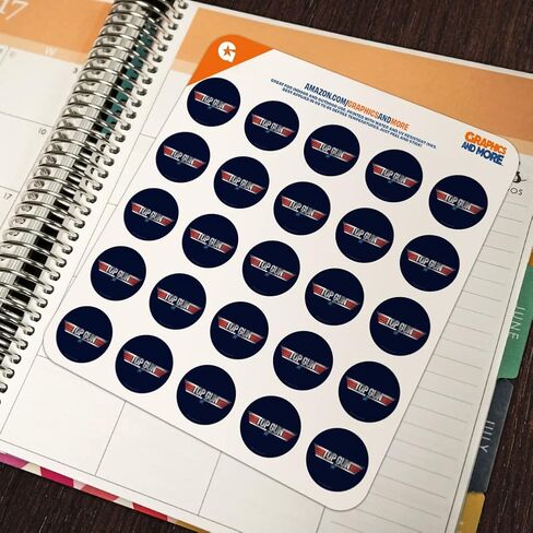 Top Gun Rendered Logo 1" Planner Calendar Scrapbooking Crafting Clear Stickers in Saudi Arabia