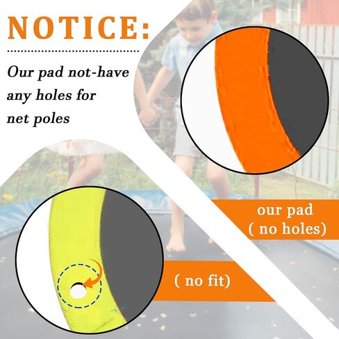 12FT 14FT 15FT Trampoline Pad Replacement Upgraded Trampoline Spring Cover, 16FT Foam Trampoline Safety Padding Round, Waterproof Tear-Resistant, No Holes for Pole in Saudi Arabia