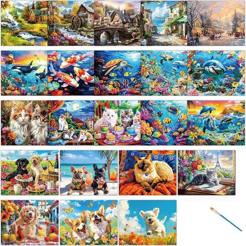 22 Pcs Dementia Products for Elderly Reusable Water Painting Toys Dementia Alzheimer's Activities for Seniors Adults Water Doodle Coloring Set Drawing Brush Game Gift for Patients in Nursing Home in Saudi Arabia
