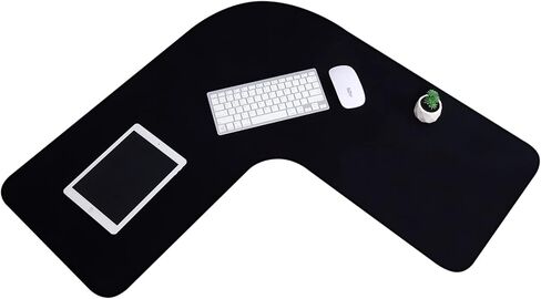 Amylove l Shaped Mouse Corner Desk Pad Waterproof Large Rubber Corner Mouse Pad for Office Home l Shaped Desk Gaming Setup Computer Protection Supplies, 36.2 Inches(Black) in Kuwait