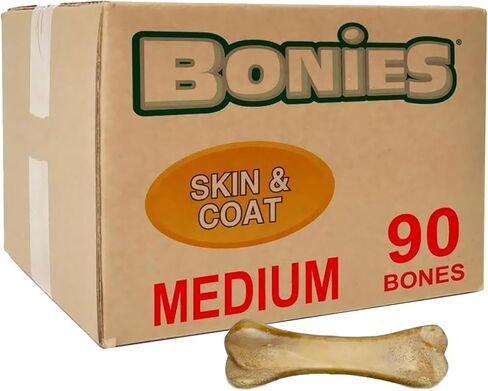 Bonies Natural Calming Formula Medium-Sized Single Bone - Contains Chamomile & Lavender, Helps Anxiety, Excessive Barking & Trembling, Chicken Flavor, [Medium Dog],1 Bone in Saudi Arabia