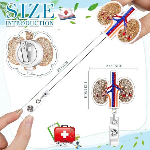 Crtiin 30 Pcs Nurse Badge Reel Bulk Retractable Nurse Badge Holders Medical Nurse Badge Clip Funny Nursing Badge Reel Glitter Brain Hear Badge Reel ID Name Badge Holder for Nursing Appreciation Gift in Saudi Arabia