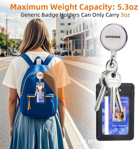 2 حزمة حامل شارة مريحة وأنيقة قابلة للسحب - مثالي للمفاتيح وشارات الهوية بكرات شارة مفاتيح ، ومقاطع حامل الهوية ، وأكثر تشملها. in Kuwait