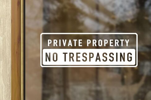 'Private Property No Trespassing' Vinyl Decal Sign 14"x5" Durable Waterproof ， No Trespassing Vinyl Sign Decal for Home, Farms, and Business Security (Outside, White) in Saudi Arabia