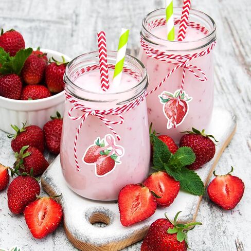 1000pcs Strawberry Coquette Sticker Watercolor Pink Bow Paper Decal 8 تصاميم ملصق ملصق لاصق الفاكهة لمكافأة Scrapbook DIY Supplies ، 1.5 in in Kuwait