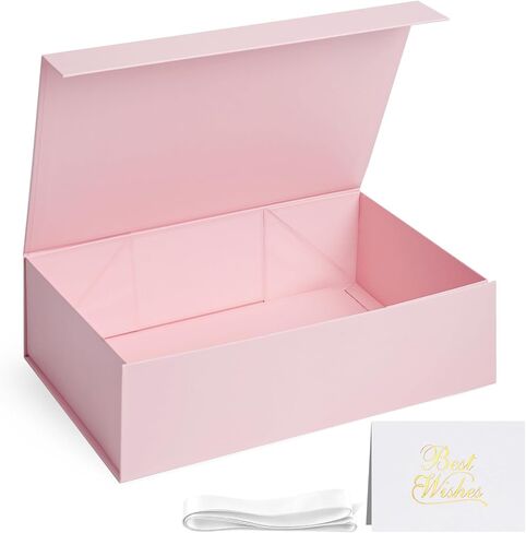 VGOODALL White Gift Box with Lid, 13x9x4 Inch Large Magnetic Closure Gift Box for Bridesmaid Proposal, Wedding, Birthday, Anniversary in Saudi Arabia