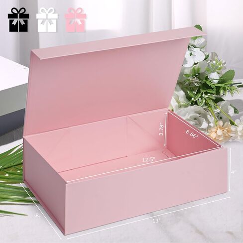 VGOODALL White Gift Box with Lid, 13x9x4 Inch Large Magnetic Closure Gift Box for Bridesmaid Proposal, Wedding, Birthday, Anniversary in Saudi Arabia