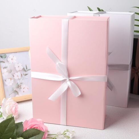 VGOODALL White Gift Box with Lid, 13x9x4 Inch Large Magnetic Closure Gift Box for Bridesmaid Proposal, Wedding, Birthday, Anniversary in Saudi Arabia