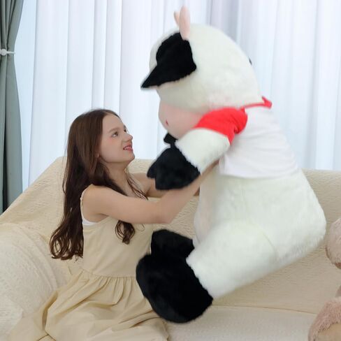 Giant Cow Stuffed Animal Plush, 59" Big Stuffed Cow with Removable T-Shirt, Birthday Valentines Gifts for Kids Boys Girls Girlfriend in Saudi Arabia