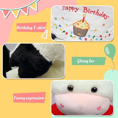 Giant Cow Stuffed Animal Plush, 59" Big Stuffed Cow with Removable T-Shirt, Birthday Valentines Gifts for Kids Boys Girls Girlfriend in Saudi Arabia