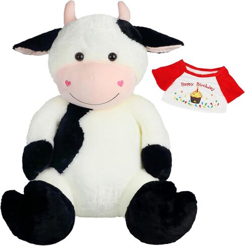 Giant Cow Stuffed Animal Plush, 59" Big Stuffed Cow with Removable T-Shirt, Birthday Valentines Gifts for Kids Boys Girls Girlfriend in Saudi Arabia