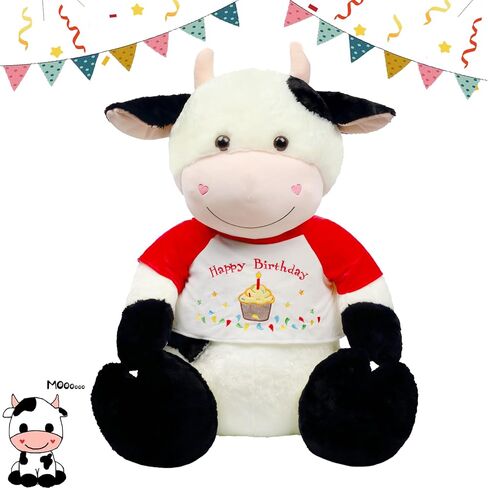 Giant Cow Stuffed Animal Plush, 59" Big Stuffed Cow with Removable T-Shirt, Birthday Valentines Gifts for Kids Boys Girls Girlfriend in Saudi Arabia
