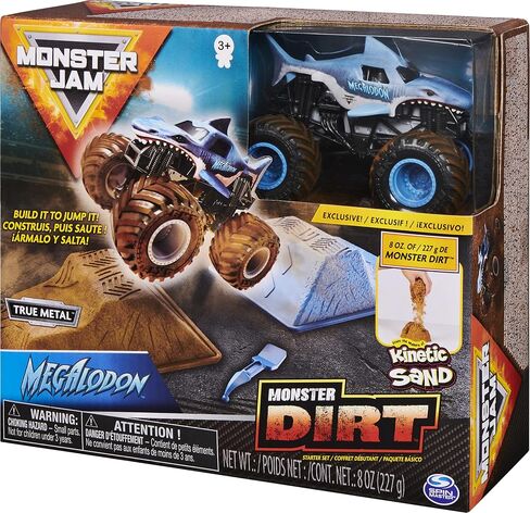 Monster Jam, Megalodon Monster Dirt Starter Set, Featuring 8oz of Monster Dirt and Official 1:64 Scale Die-Cast Monster Jam Truck in Saudi Arabia