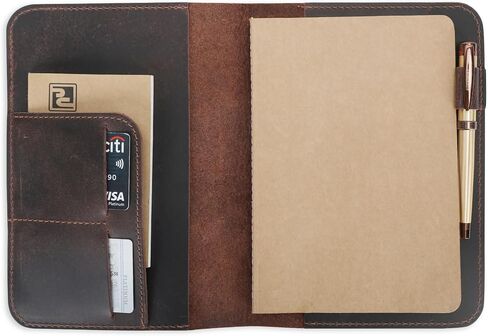 Leather Journal Cover | (5.75"x8.25") Notebook Medium A5 | Refillable Cahier | Leather Bound Journal Cover for Travelers Writers | Gift for Anyone (Brown) in Kuwait