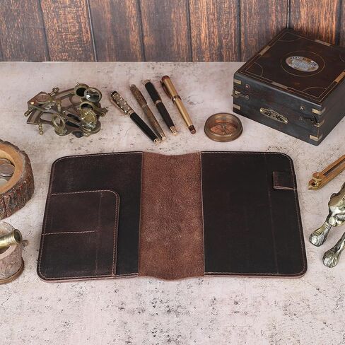 Leather Journal Cover | (5.75"x8.25") Notebook Medium A5 | Refillable Cahier | Leather Bound Journal Cover for Travelers Writers | Gift for Anyone (Brown) in Kuwait
