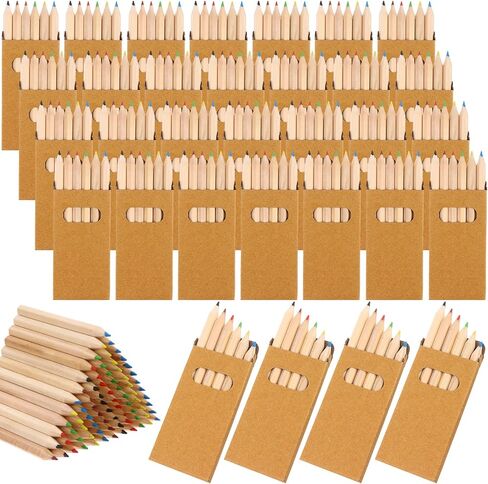 150Packs/900Pcs Colored Pencils Bulk Mini Drawing Pencils Set for Kids, 3.5inch Short Fat Color Pencils for Adult Coloring Books, Classroom School Drawing Birthday Wedding Party Favors in Saudi Arabia