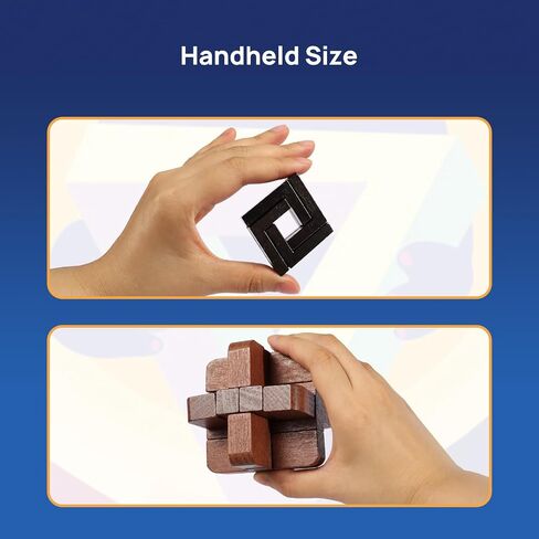 9pcs Puzzles Bulk Gift for Kids, Teens, and Adults Retro Wooden and Metal Unlock Interlock Brain Teaser Toys. in Saudi Arabia