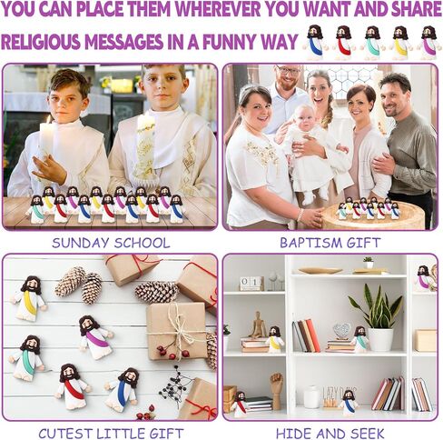 50 Sets Little Jesus Figurines Bulk Mini Jesus Figurines Set with 50 Prayer Card 50 Bags Religious Jesus Figurines Jesus Doll for Church in Saudi Arabia