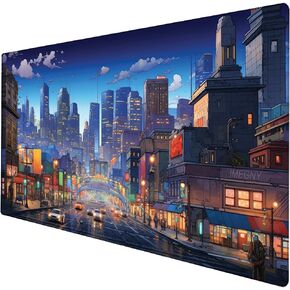 Neon City Desk Mat,Anime Mouse Pad Gaming Mouse Mat Desk Pad,35.4 x 15.7 Large Mouse Pads for Desk,Extended Keyboard Mousepad with Non-Slip (90x40 cyberstreet)