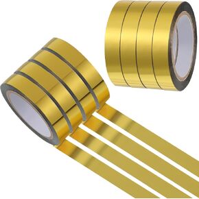 Outus Gold Graphic Metallic Mirror Tape DIY Wrapping for Crafts Decoration, 3/8 Inch x 22 Yards (Gold, 4 Rolls)