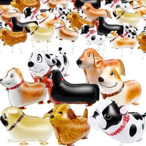 40 Pcs Walking Animal Balloons Pet Dog for Birthday Party Decorations Dog Balloons Puppy Animal Birthday Party Supplies for Boys and Girls New Year Decorations