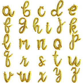 تميل 52 PCS خطاب البالونات الذهب 16 بوصة من البالونات A-Z عبارة مخصصة عبارة MyLar Foil Alphabet DIY Personalized Prase Banner لعيد الميلاد للاحتفال بالاحتفال بحفلات التخرج لوازم الإمداد
