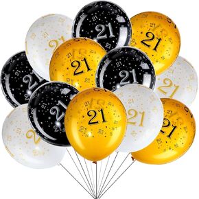 Blulu 45 Piece 12 Inch Birthday Party Latex Balloons Anniversary Decoration White Gold Black Theme Balloon for Birthday Party Supplies Indoor Outdoor Decor(50th)
