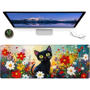 Fantasy Mushroom Forest Gaming Mouse Pad-12 × 31.5 بوصة لماتية مكتب مطاطية غير قابلة للانزلاق مع مشهد ليلي ساحر-موسباد كبير ممتد للمكتب ، المنزل-Deskmat Gifts for Nature Lover Decor