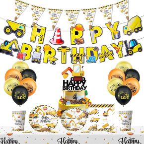 Racing Birthday Decorations Set, Cool Handsome Happy Birthday Party Supplies with Banner, Balloon, Hanging Swirl, Tablecloth, Plate, Paper Cup, Paper Towel, Cake Topper, Cupcake Topper