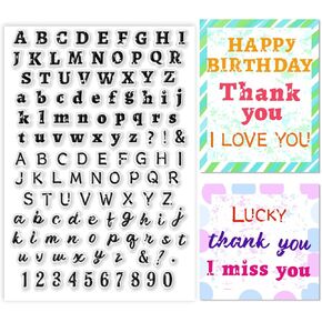 PH PandaHall Letter Number Clear Stamp, Alphabet Silicone Stamp Words Stamps Transparent Rubber Stamp for Paper Crafting Photo Albums, Holiday Cards, Scrapbooking, Gift Tags