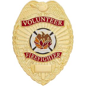 Metal Metal Badge, Fire-Rescue Industry Type, Badge Patch Type, Gold Color