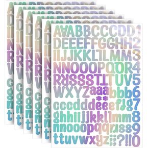 6 Sheets Customized Name Letter Stickers, Waterproof Alphabet Letter Stickers Compatible with Hydroflask Water Bottles & Yeti Mugs Laptops & Stanley Accessories (Laser Silver) in Saudi Arabia